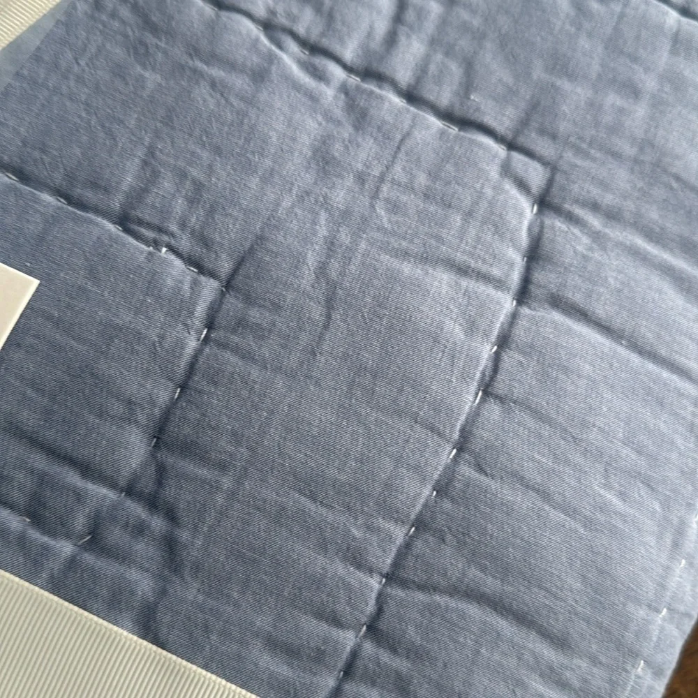 NWT Pottery Barn Baby Demi eyelet chambray quilt toddler - Picture 7 of 7